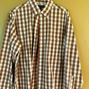 Mens plaid casual button down shirt